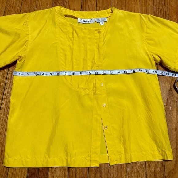 Vintage 90s Boxy Button With Pleated Front Shirt Cassant Size 6  Pure Silk - Picture 5 of 9